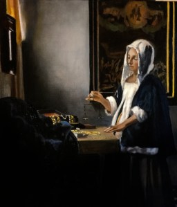 Woman Holding a Balance after Johannes Vermeer